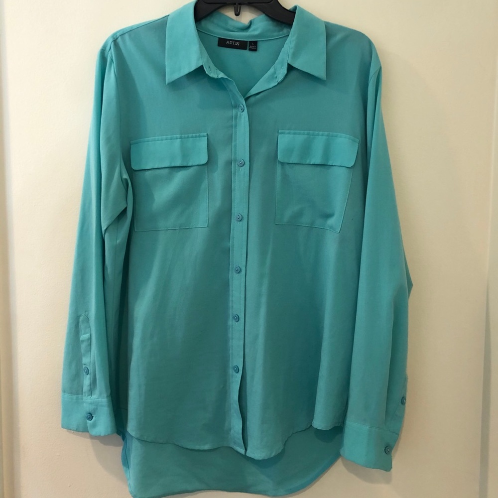 Apt. 9 Teal Button Down Shirt